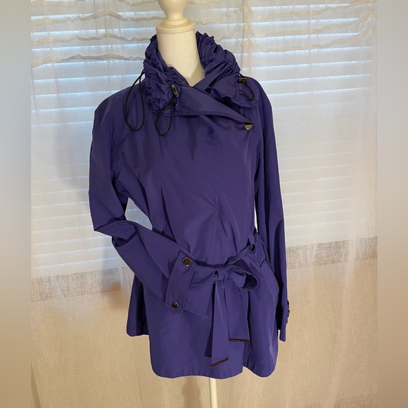 ETCETERA Jacket Coat Like NEW! Size 10 Stylish Versatile Collar, Belted, Violet - Picture 4 of 12